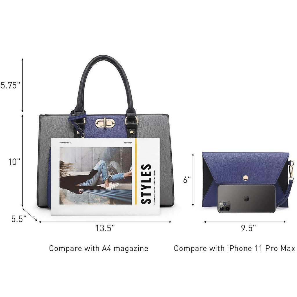 Two-tone 3-in-1 Handbag - Dasein Bags