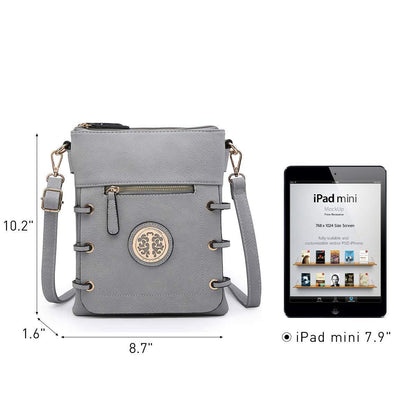 Small Size Emblem Retro Designer Crossbody Messenger Bag l Dasein - Dasein Bags