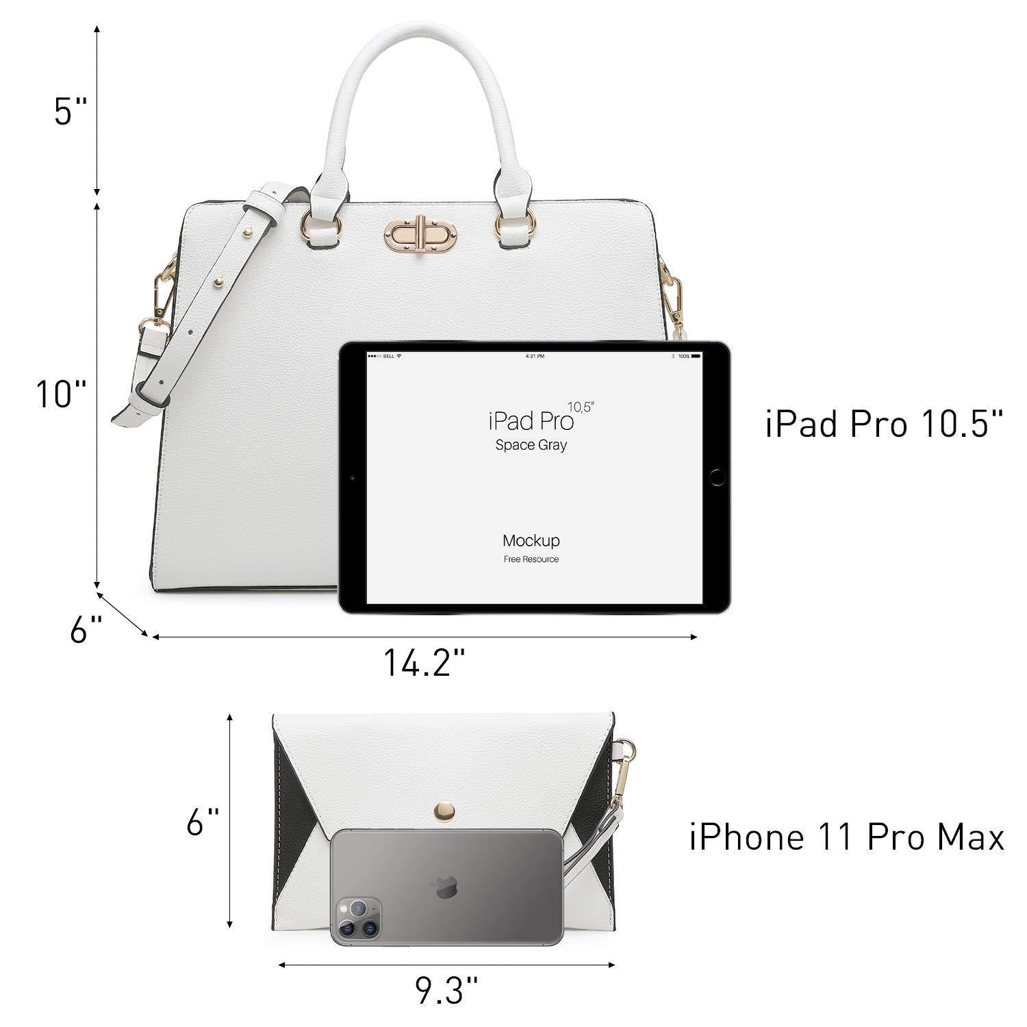 Twist Lock Handbag with Matching Wristlet - Dasein Bags