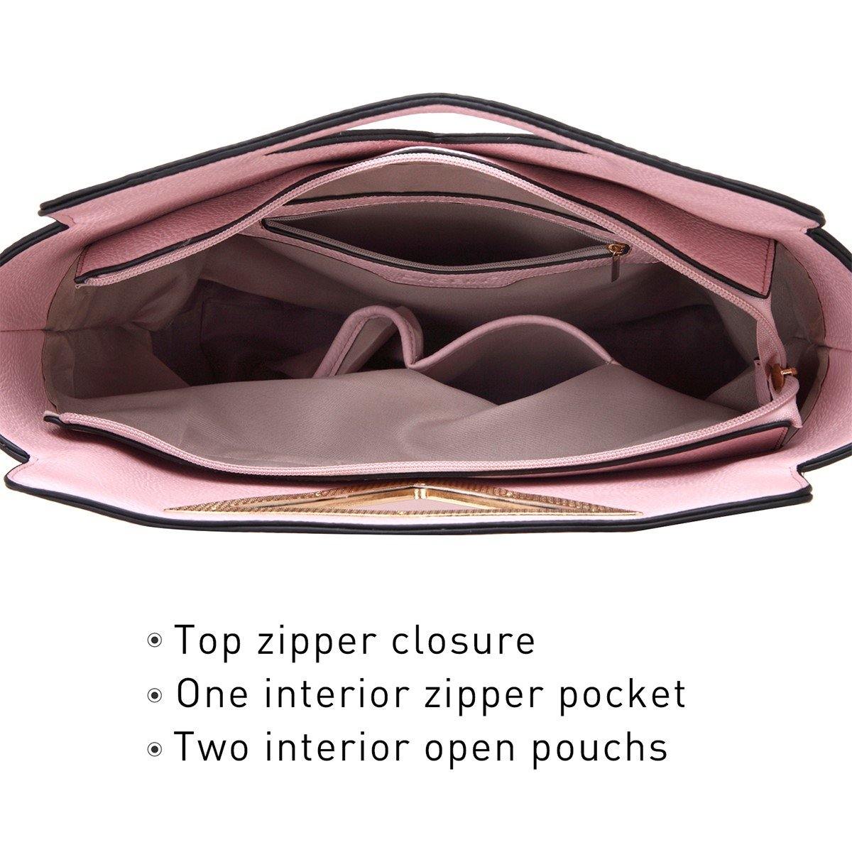 Fashion Design Chic Triangle Handle Shoulder Bag with Matching Wallet l Dasein - Dasein Bags