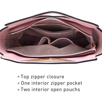 Fashion Design Chic Triangle Handle Shoulder Bag with Matching Wallet l Dasein - Dasein Bags