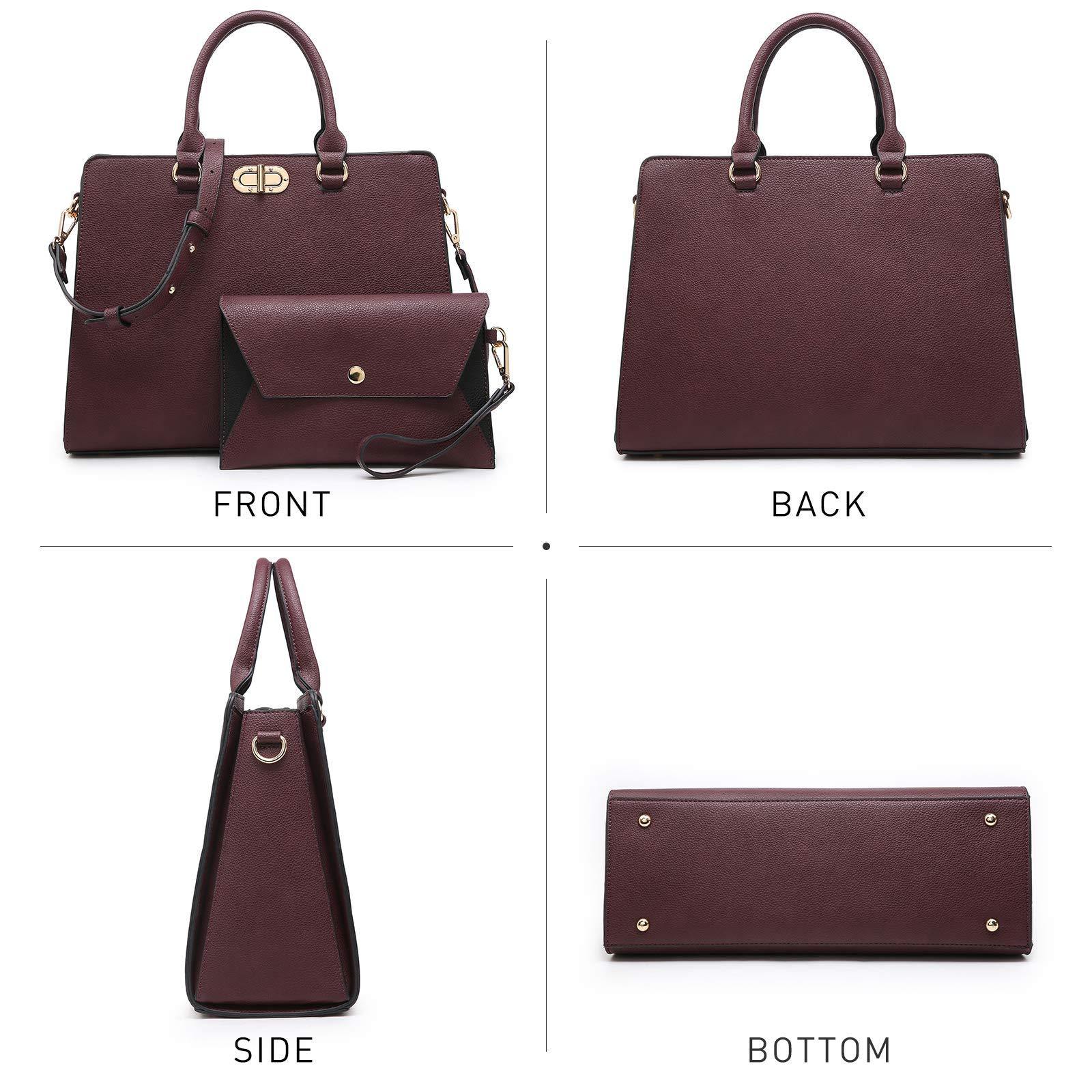 Twist Lock Handbag with Matching Wristlet - Dasein Bags