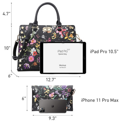 Studded Handbag with Matching Wristlet - Dasein Bags