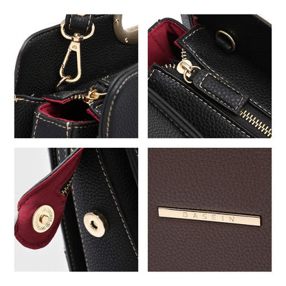 Pebble Texture Handbag with Matching Wristlet - Dasein Bags