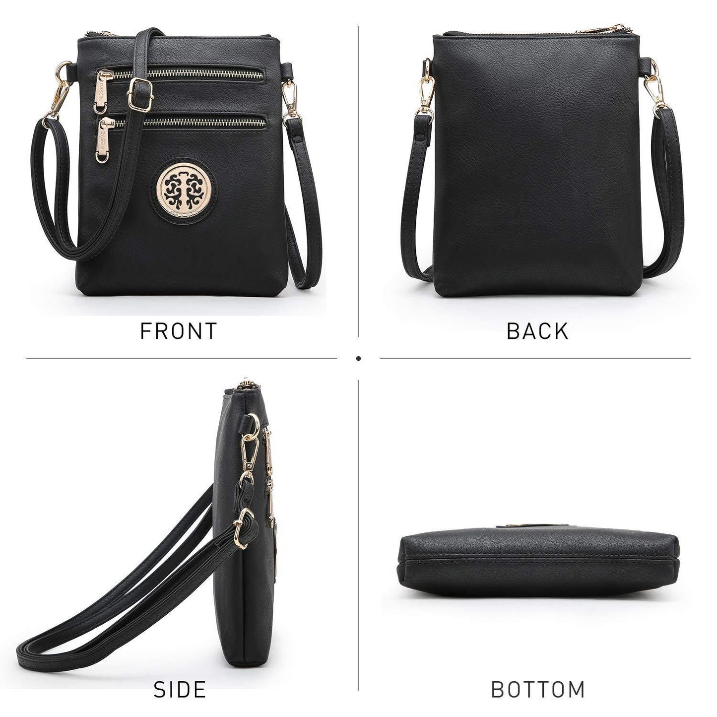 Women PU Leather Lightweight Crossbody Bag with Multi Pockets l Dasein - Dasein Bags