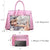 Fashion embossed Shoulder Top Handle Satchel Tote Bag with Matching Clutch l Dasein - Dasein Bags