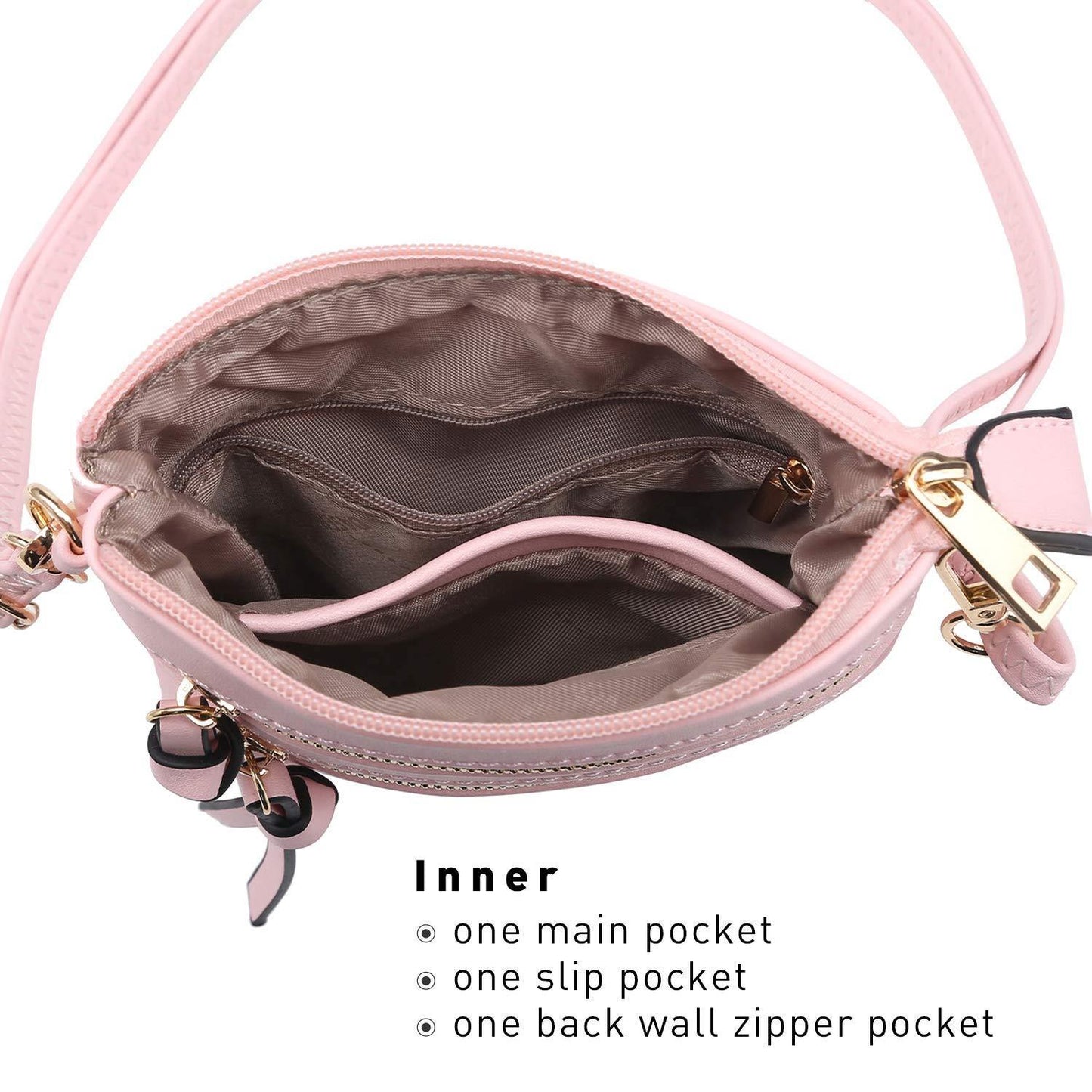 Lightweight Functional Multi Pocket Vegan Leather Shoulder Crossbody Bag l Dasein - Dasein Bags