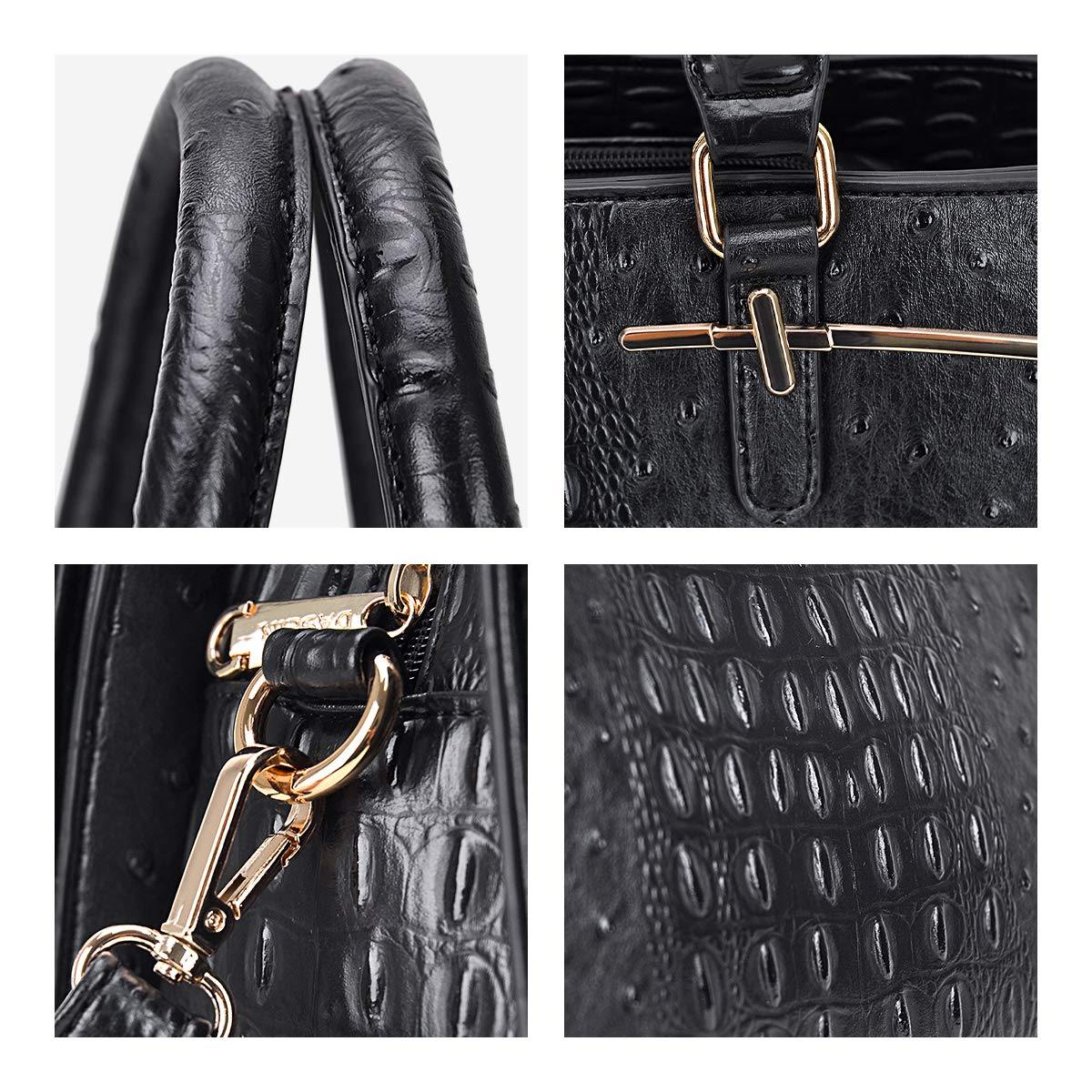 Fashion Embossed Pattern Two Tone Handbag with Matching Wallet l Dasein - Dasein Bags