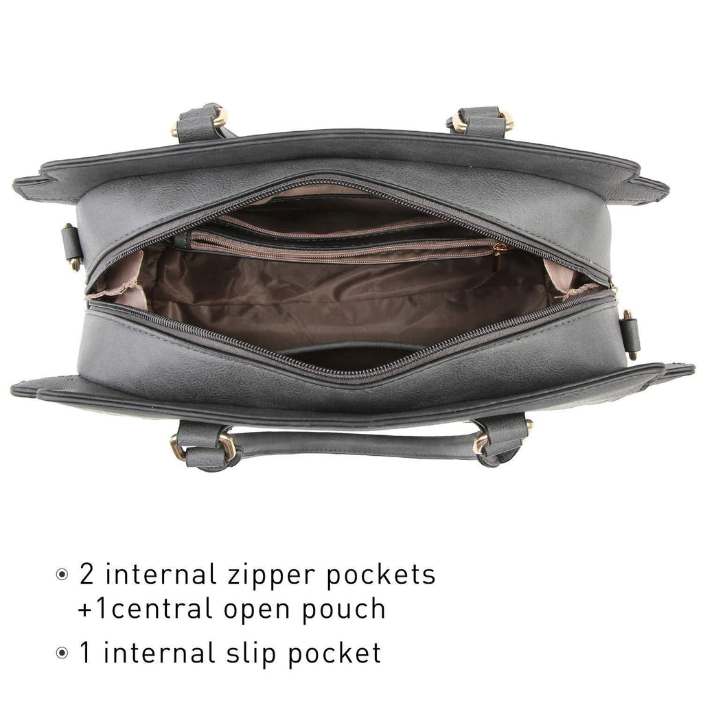 Top Handle Handbag with Matching Wristlet - Dasein Bags