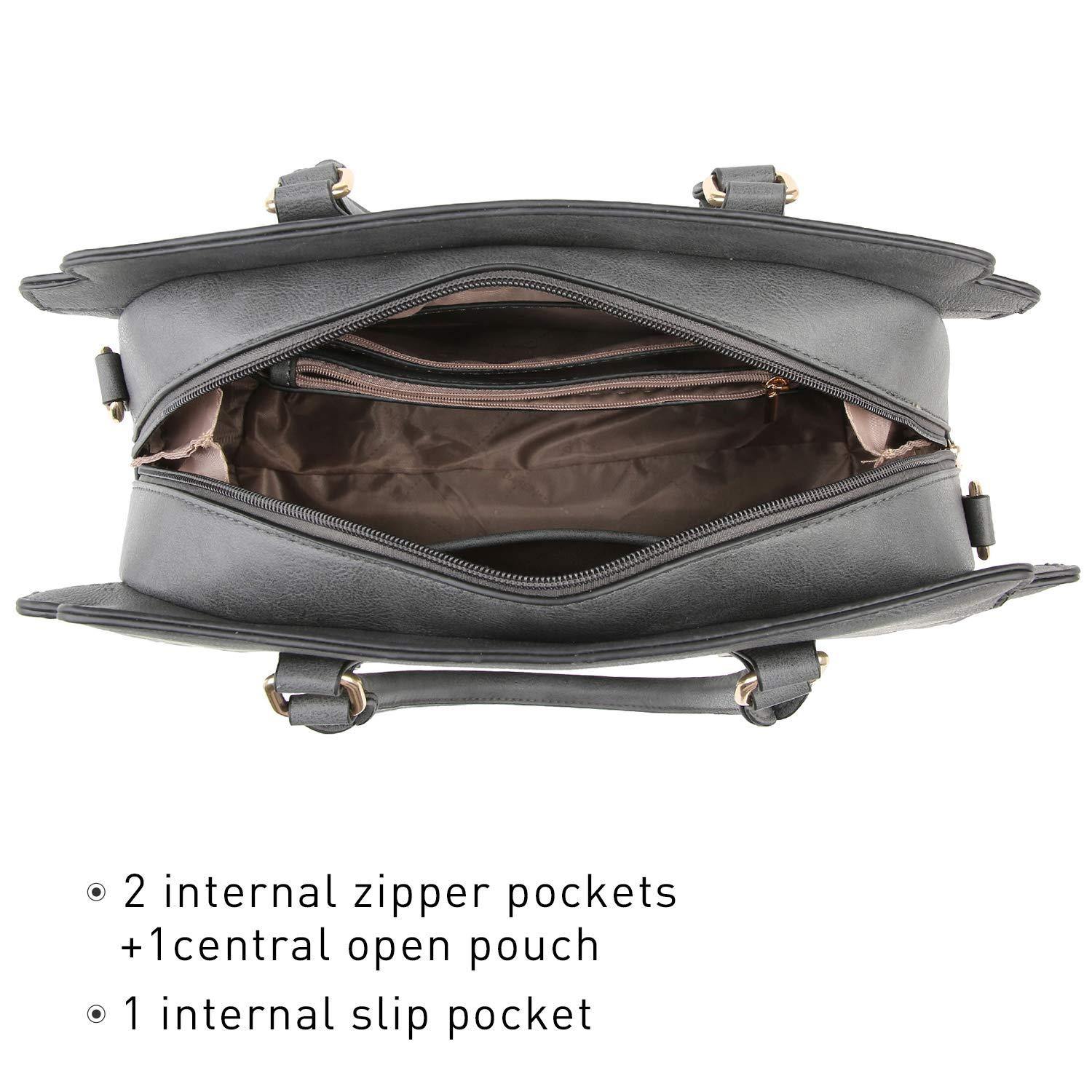 Top Handle Handbag with Matching Wristlet - Dasein Bags