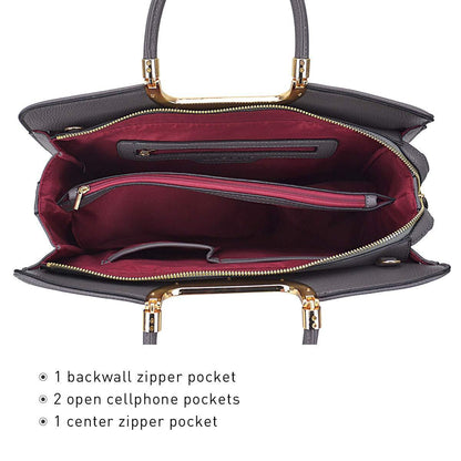 Pebble Texture Handbag with Matching Wristlet - Dasein Bags