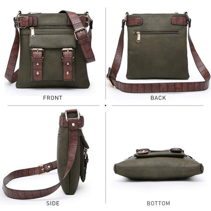 Leather Messenger Crossbody Bag - Dasein Bags