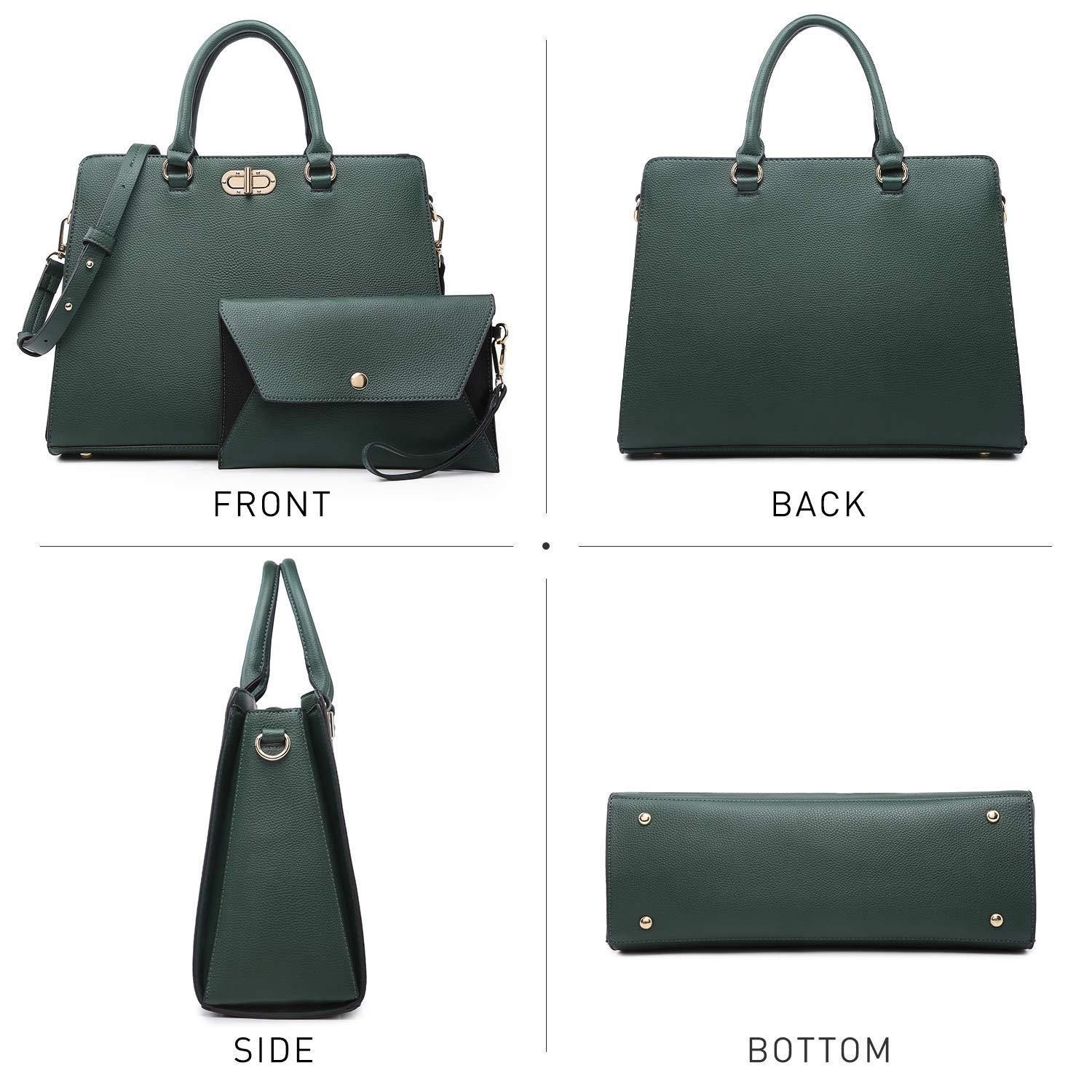 Twist Lock Handbag with Matching Wristlet - Dasein Bags