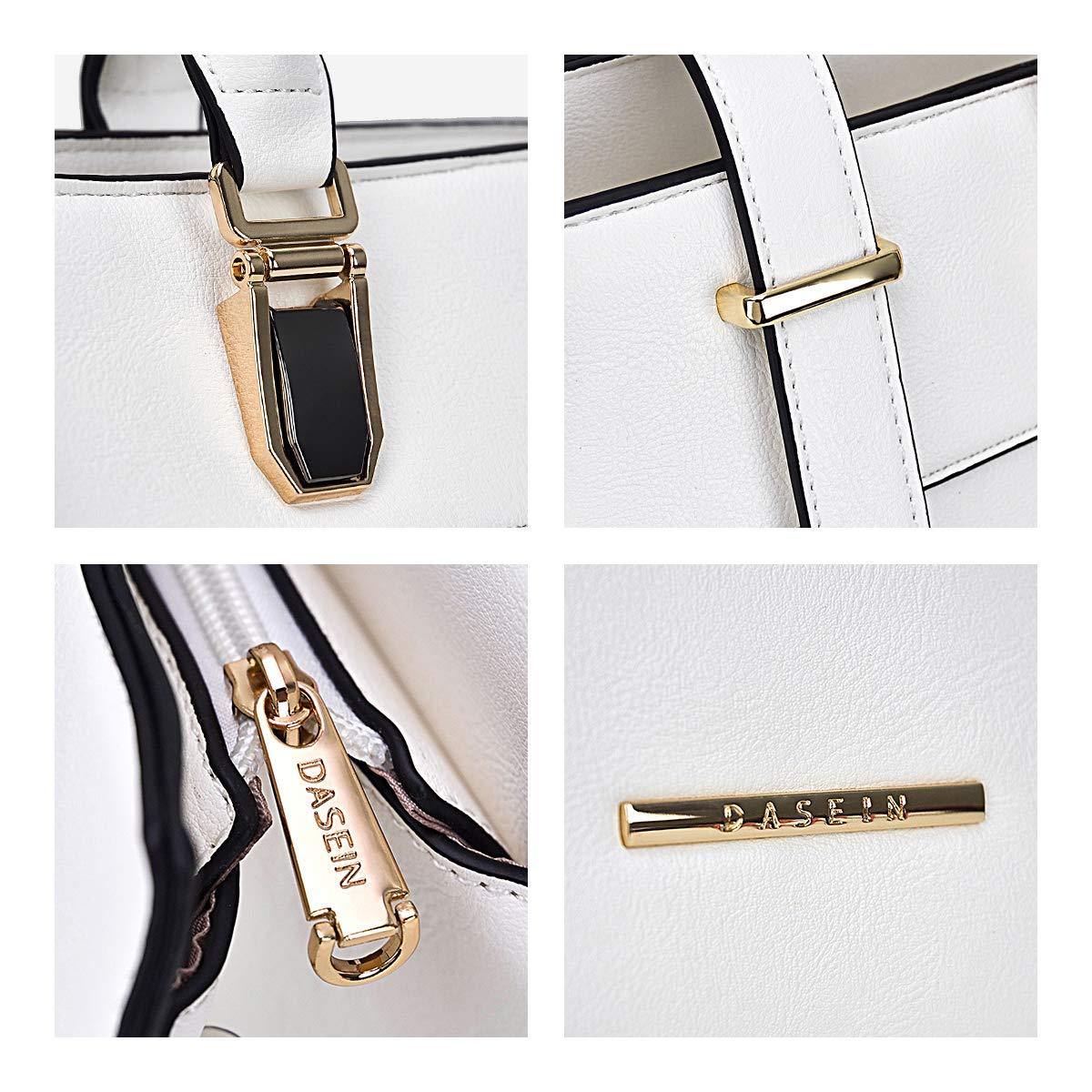 Women Flap-over Belt Top Handle Tote Satchel Purse Work Bag Matching Wristlet bag l Dasein - Dasein Bags