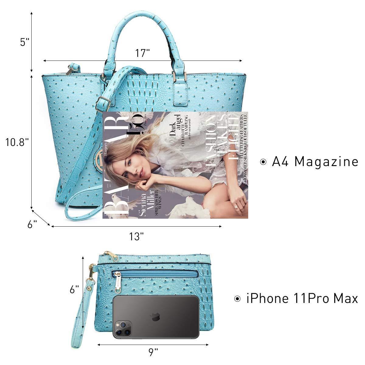 Fashion Embossed Pattern Tote with Matching Wallet - Dasein Bags