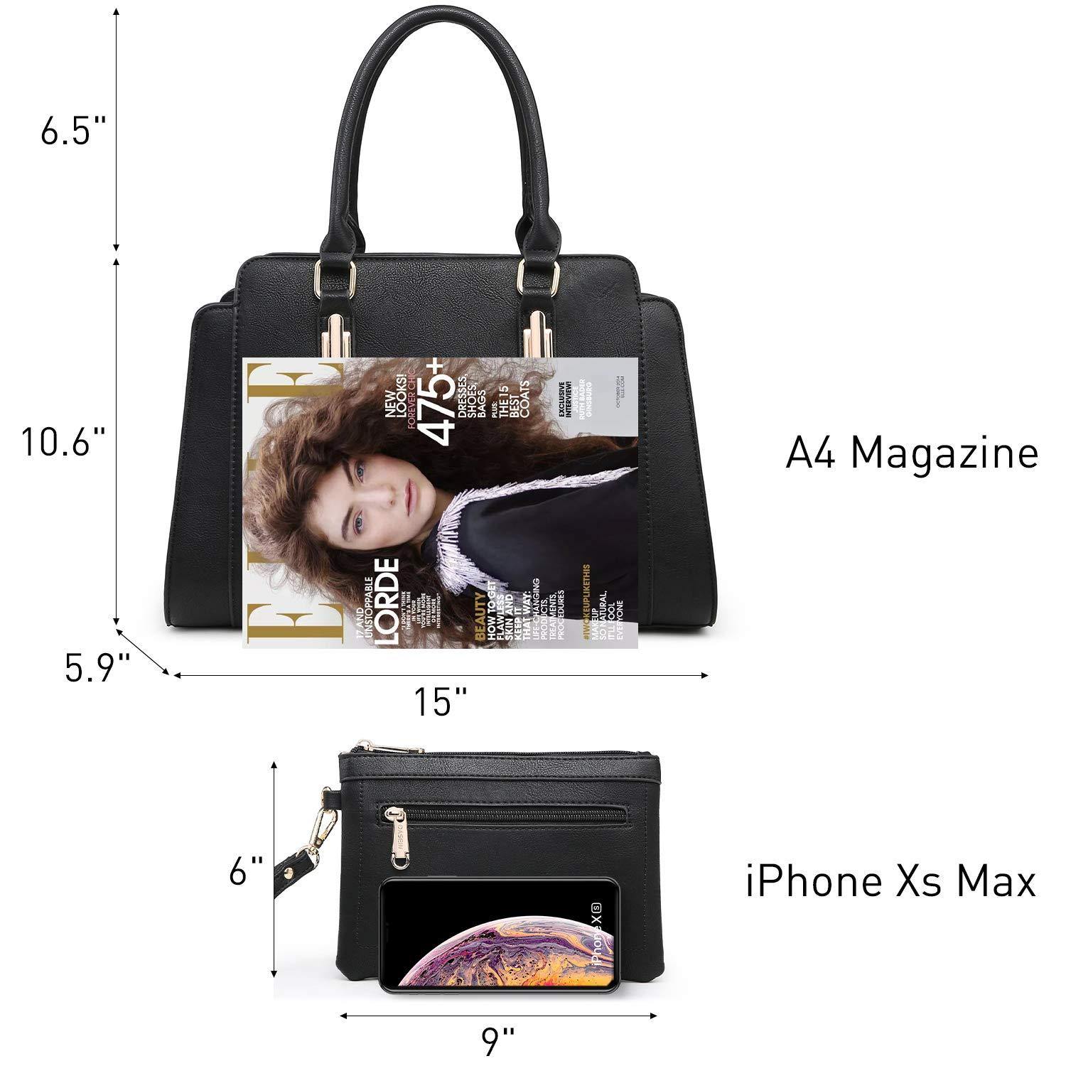 Top Handle Handbag with Matching Wristlet - Dasein Bags