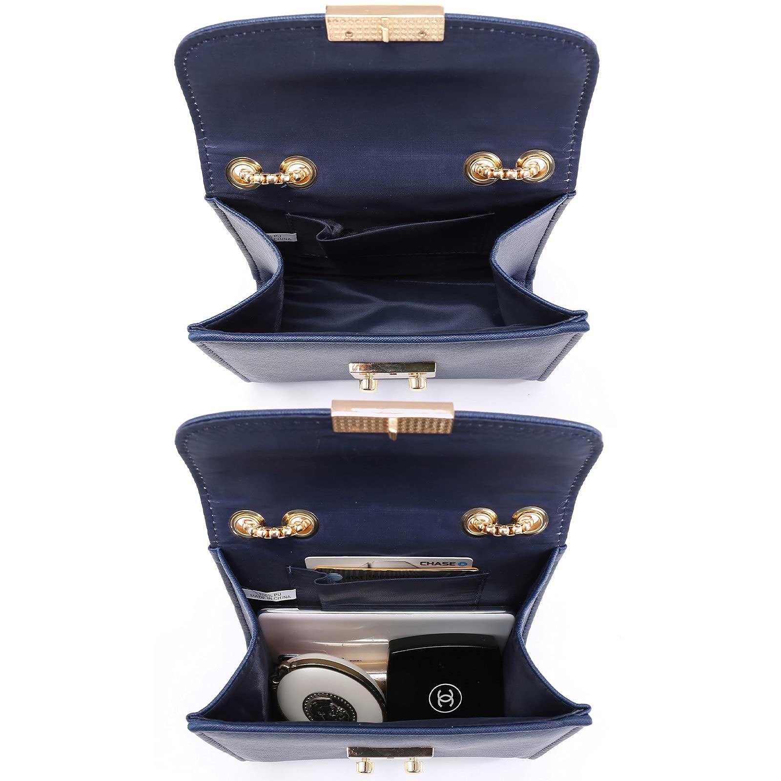 Push Lock Lightweight Vegan Leather Crossbody Bag With Chain Strap By Dasein - Dasein Bags