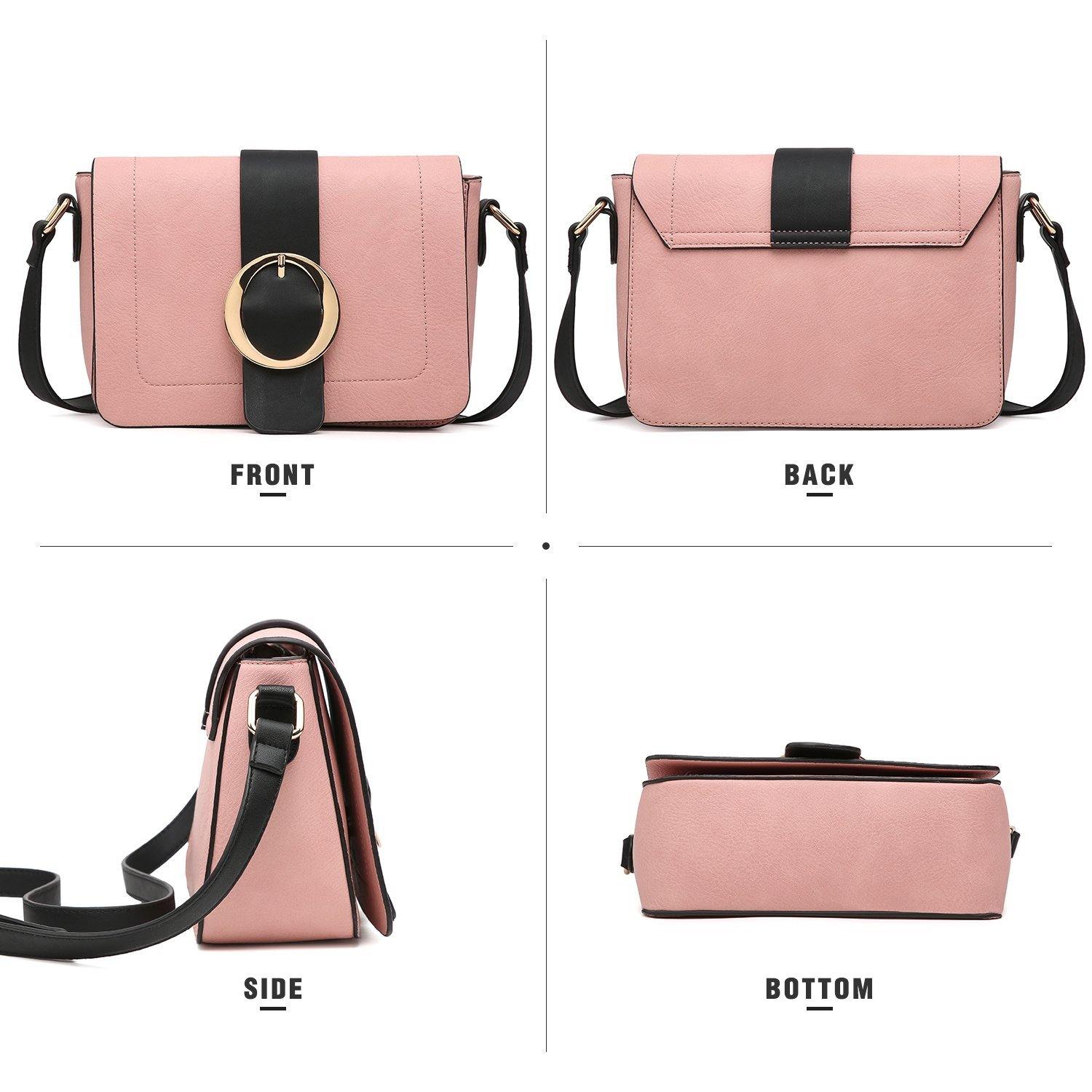 Concise Style Buckle Gold-Tone Ring Crossbody Bag - Dasein Bags