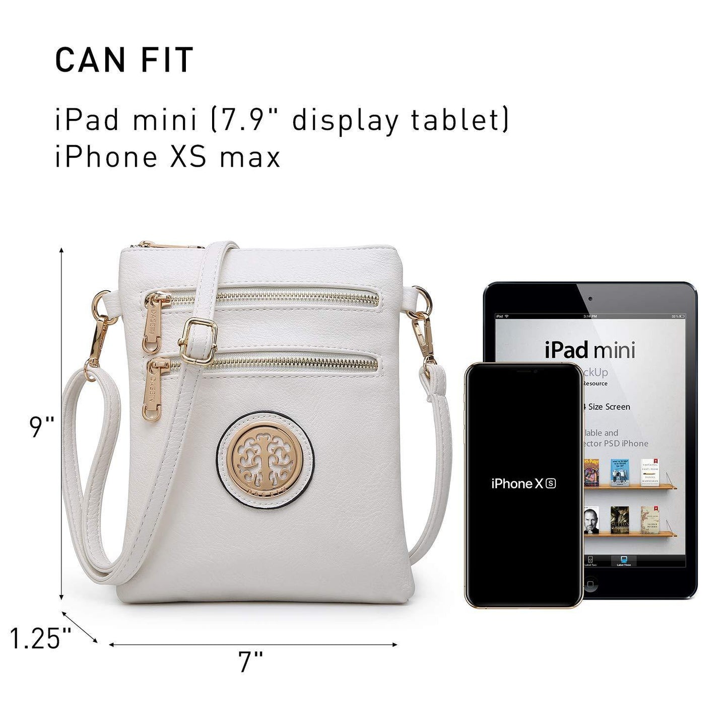 Women PU Leather Lightweight Crossbody Bag with Multi Pockets l Dasein - Dasein Bags