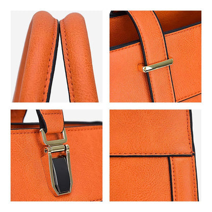 Women Flap-over Belt Top Handle Tote Satchel Purse Work Bag Matching Wristlet bag l Dasein - Dasein Bags