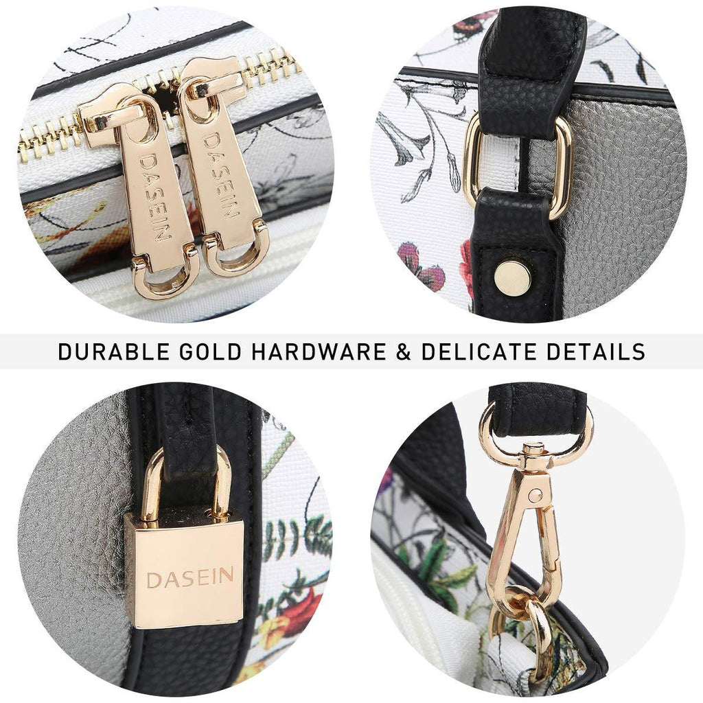 Padlock Two-Tone Satchel with Matching Wristlet - Dasein Bags