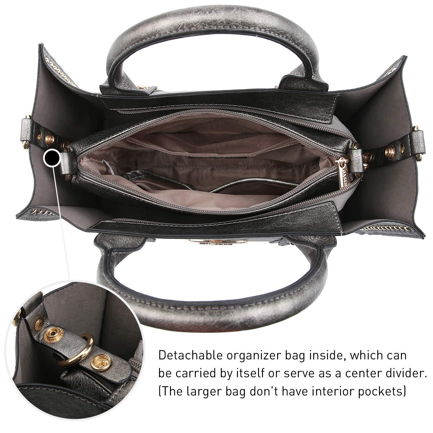 Studded 3-in-1 Top Handle Tote Handbag l Dasein - Dasein Bags