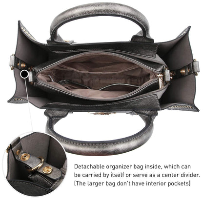 Studded 3-in-1 Top Handle Tote Handbag l Dasein - Dasein Bags