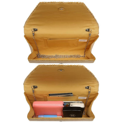 Women Glitter Rhinestone Wedding Evening Purse Envelope Clutch Dasein - Dasein Bags