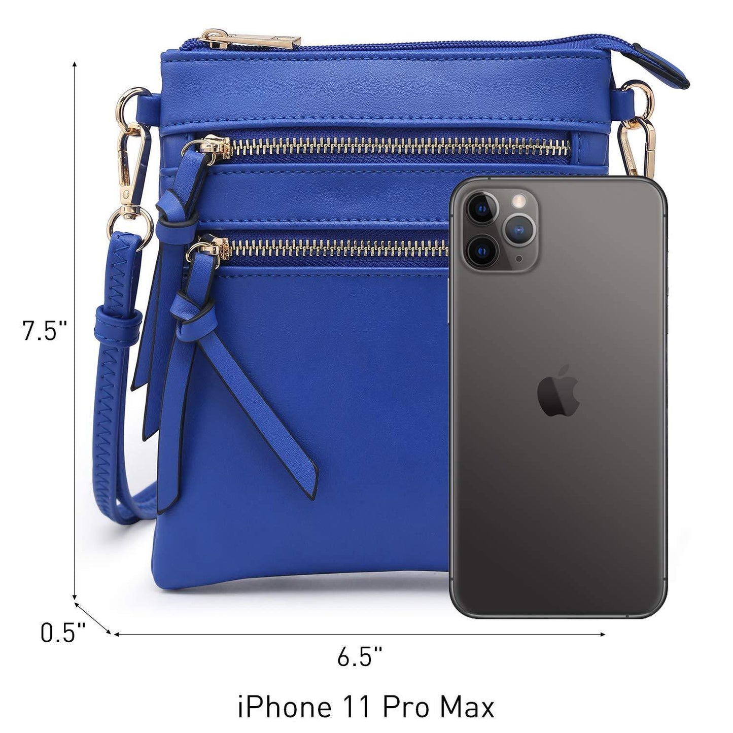 Lightweight Functional Multi Pocket Vegan Leather Shoulder Crossbody Bag l Dasein - Dasein Bags