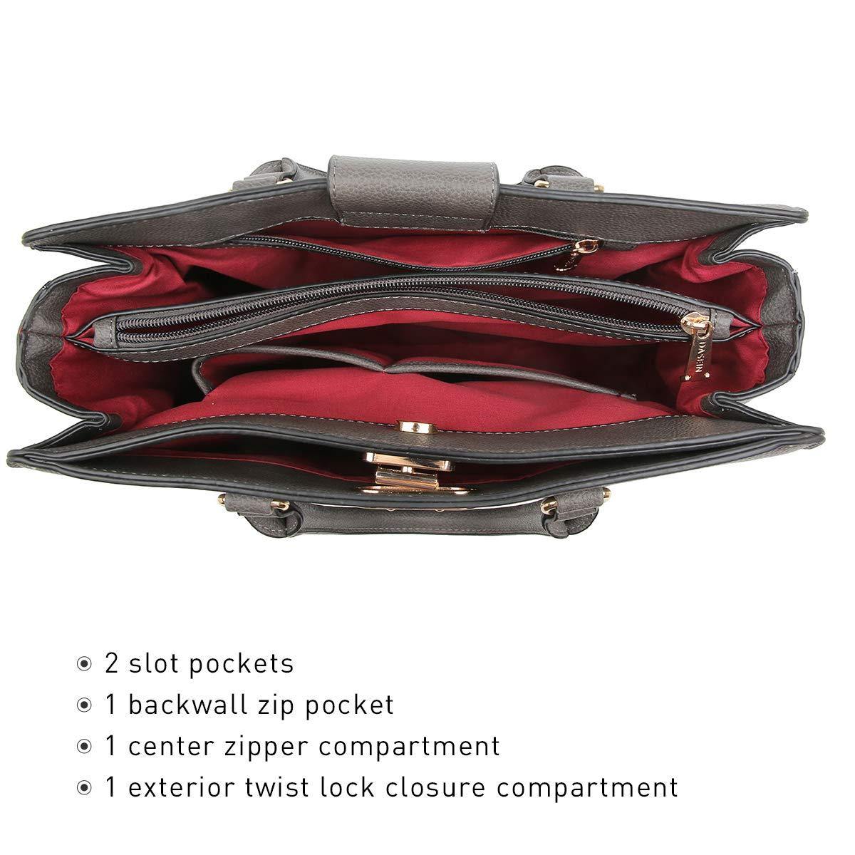 Twist Lock Handbag with Matching Wristlet - Dasein Bags