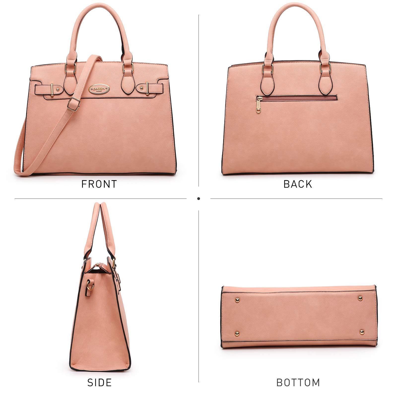 Ladies Shoulder Bag Top Handle Satchel Tote Work Bag with Matching Clutch l Dasein - Dasein Bags