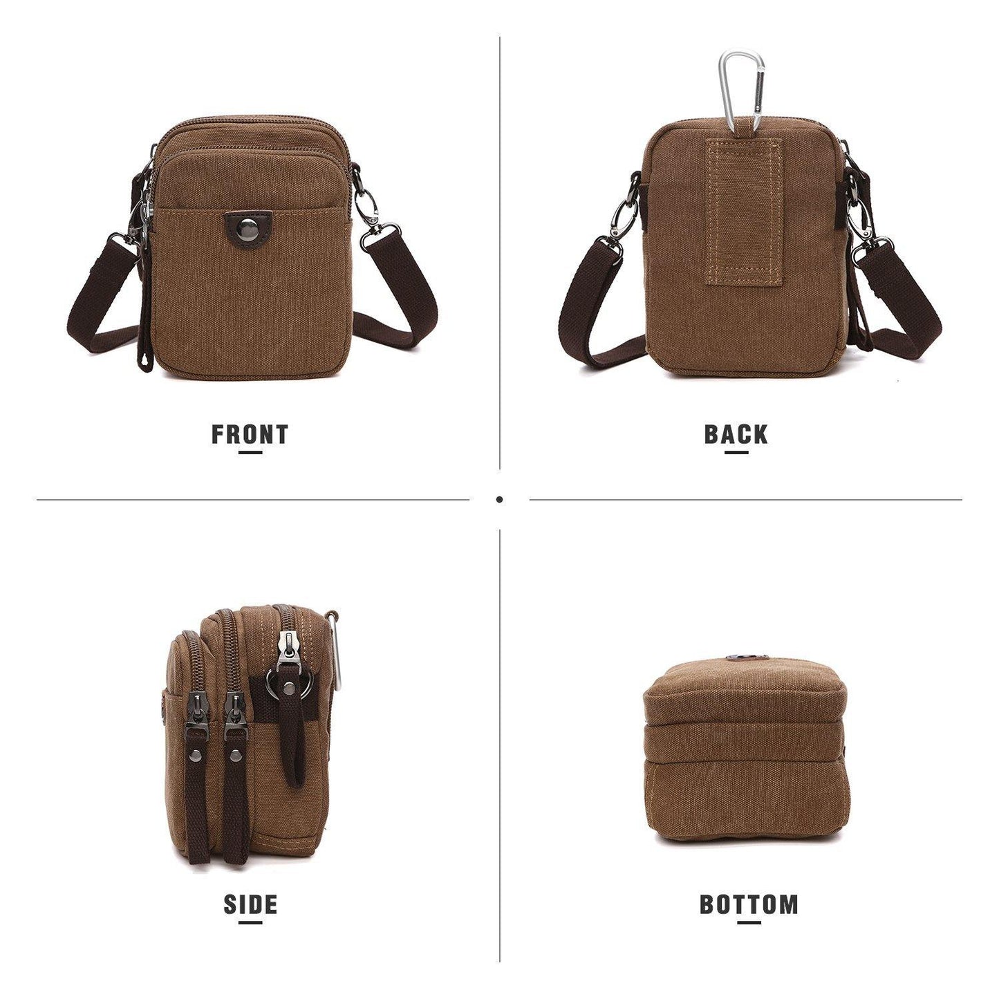 Mini Vintage Unisex Canvas Messenger Bag - Dasein Bags
