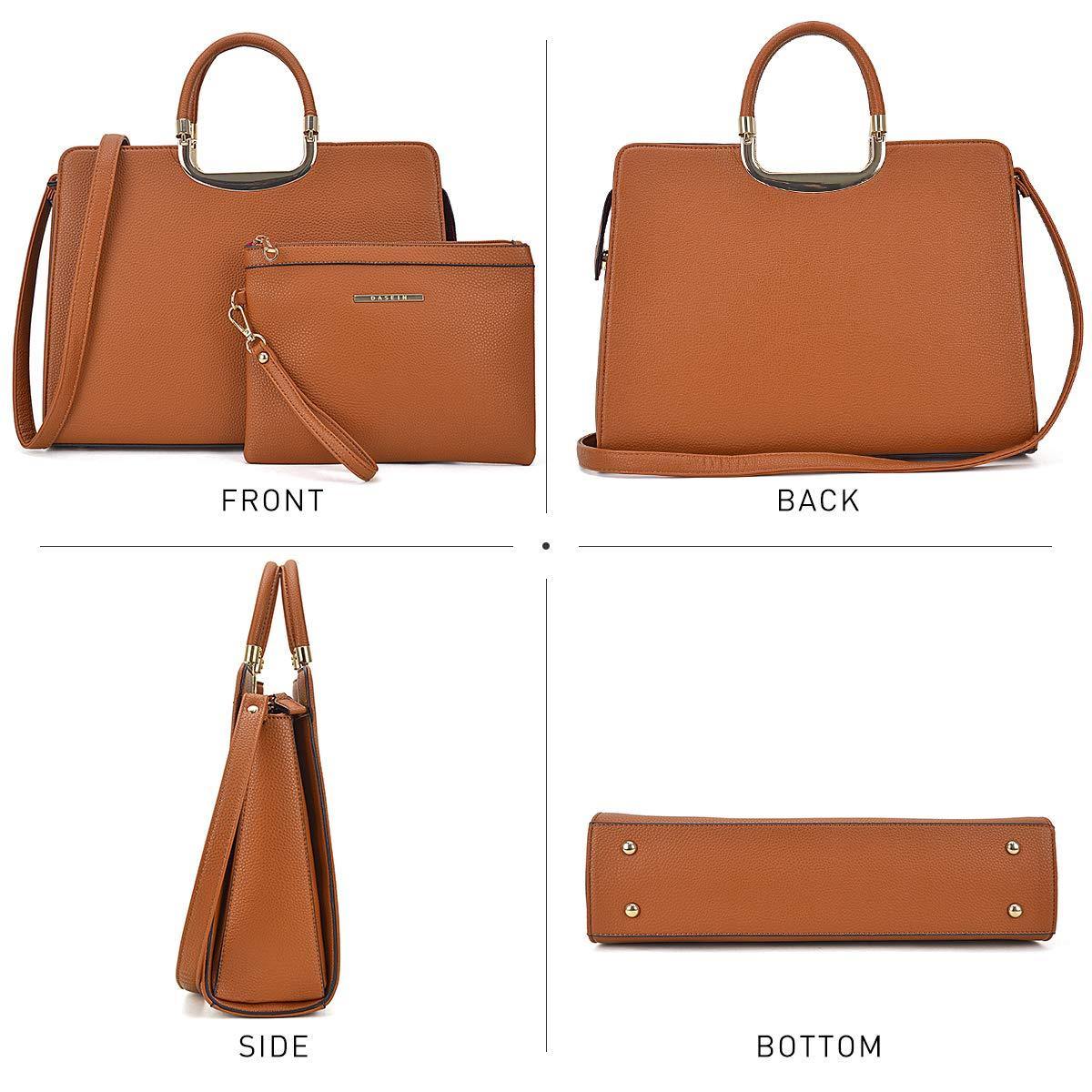 Pebble Texture Handbag with Matching Wristlet - Dasein Bags