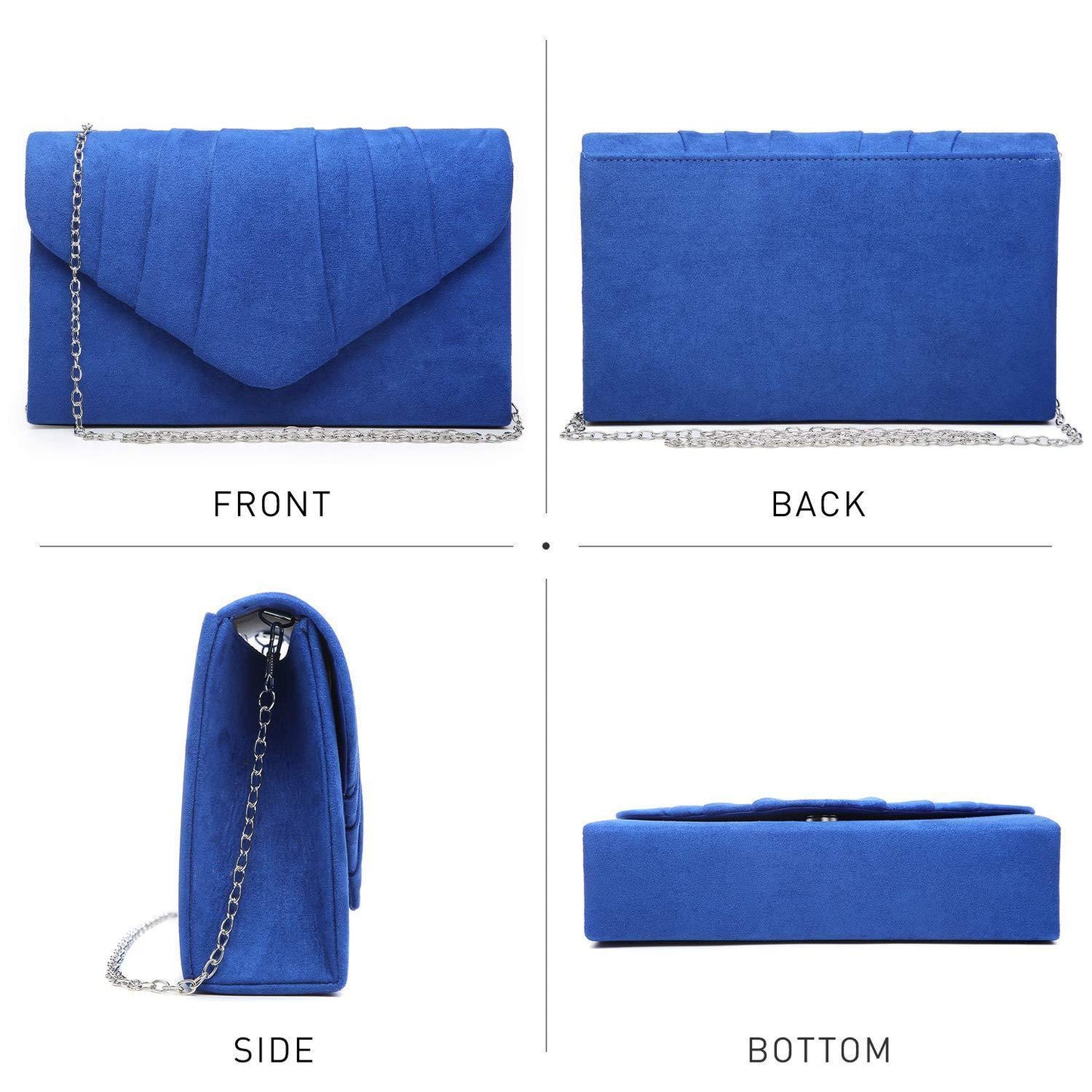 Dasein Women's Evening Bag Pleated Envelope Clutch l Dasein - Dasein Bags