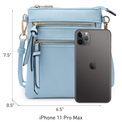 Lightweight Functional Multi Pocket Vegan Leather Shoulder Crossbody Bag l Dasein - Dasein Bags