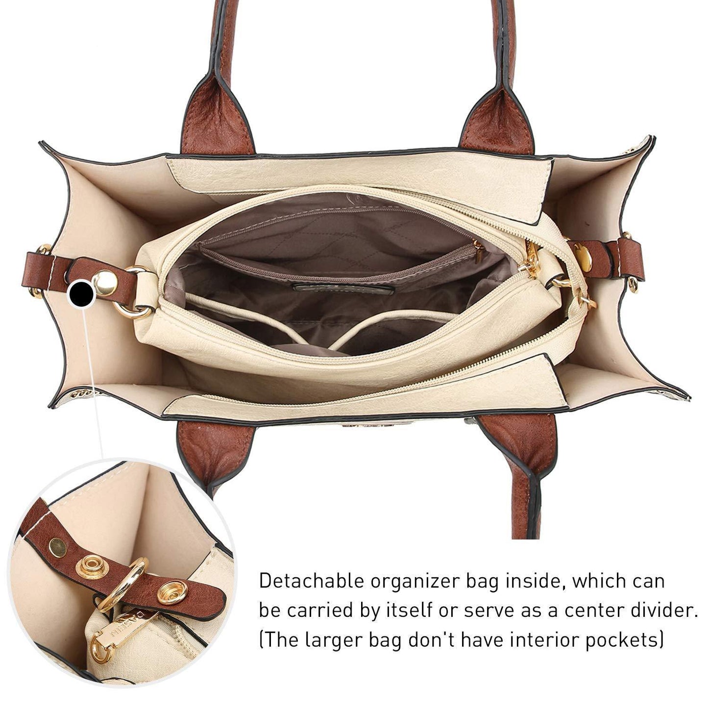 Studded 3-in-1 Top Handle Tote Handbag l Dasein - Dasein Bags