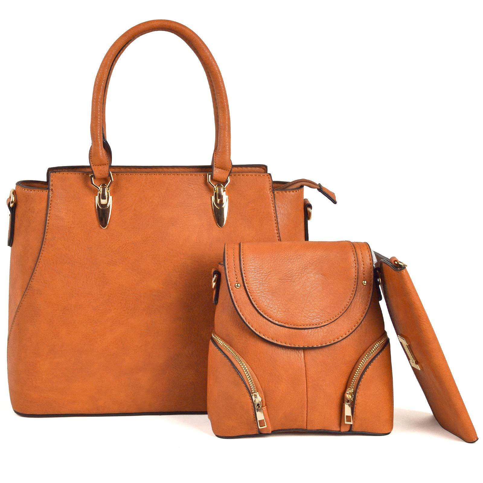 Womens Fashion Handbags Shoulder Bag Top Handle Satchel 3pcs Purse Set - Dasein Bags