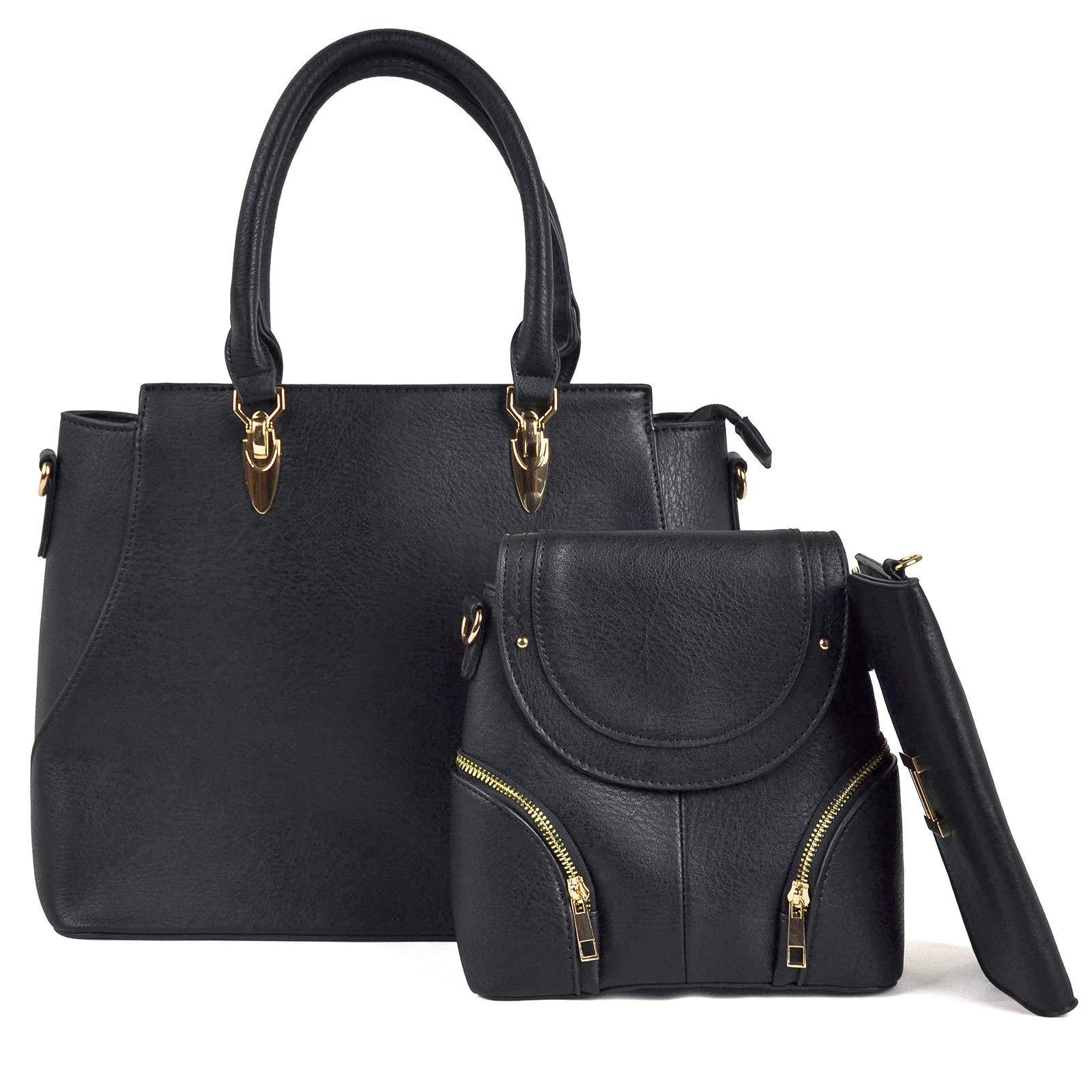 Womens Fashion Handbags Shoulder Bag Top Handle Satchel 3pcs Purse Set - Dasein Bags