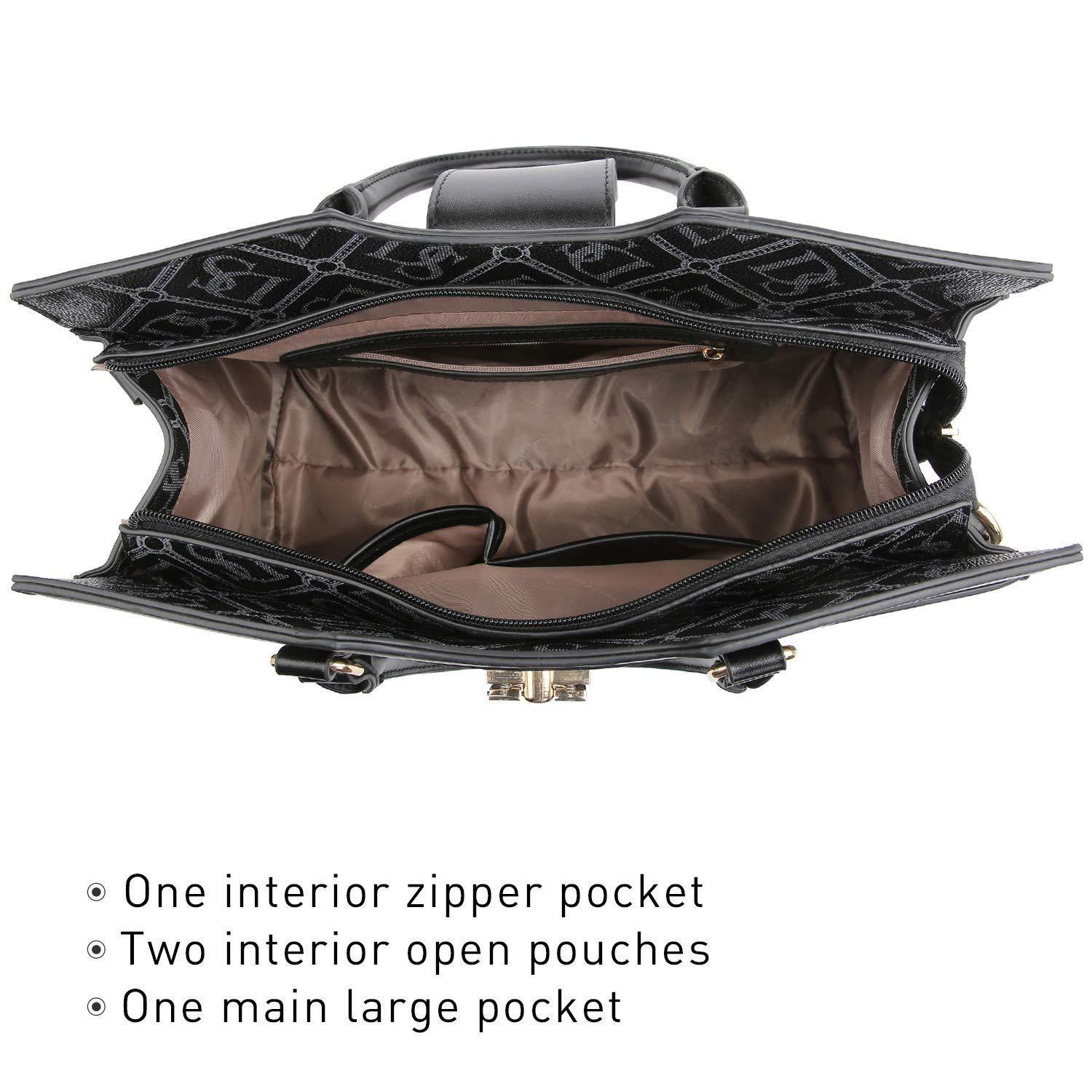 Monogram Flap Satchel with Matching Wristlet - Dasein Bags