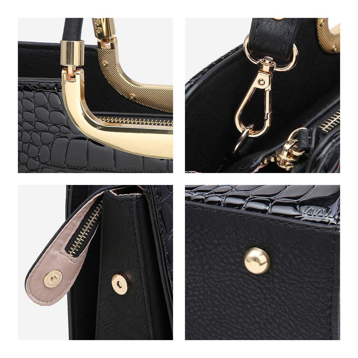 Fashion Pattern Embossed Handbag with Matching Wallet - Dasein Bags