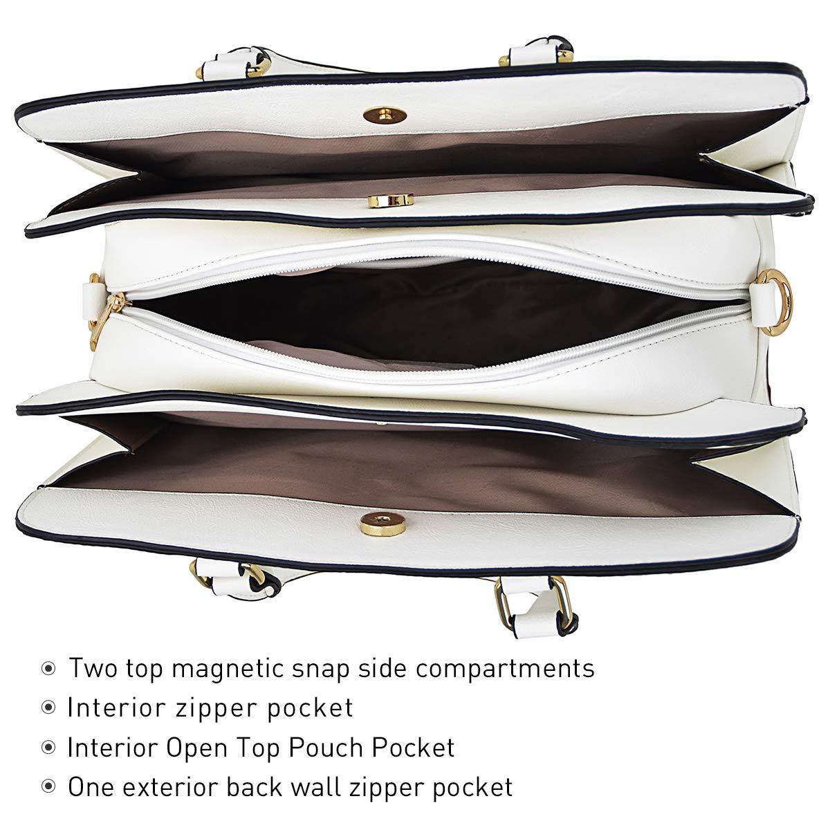 Gold-Tone Hardware Vegan Leather Textured Handbag with Matching Wallet l Dasein - Dasein Bags