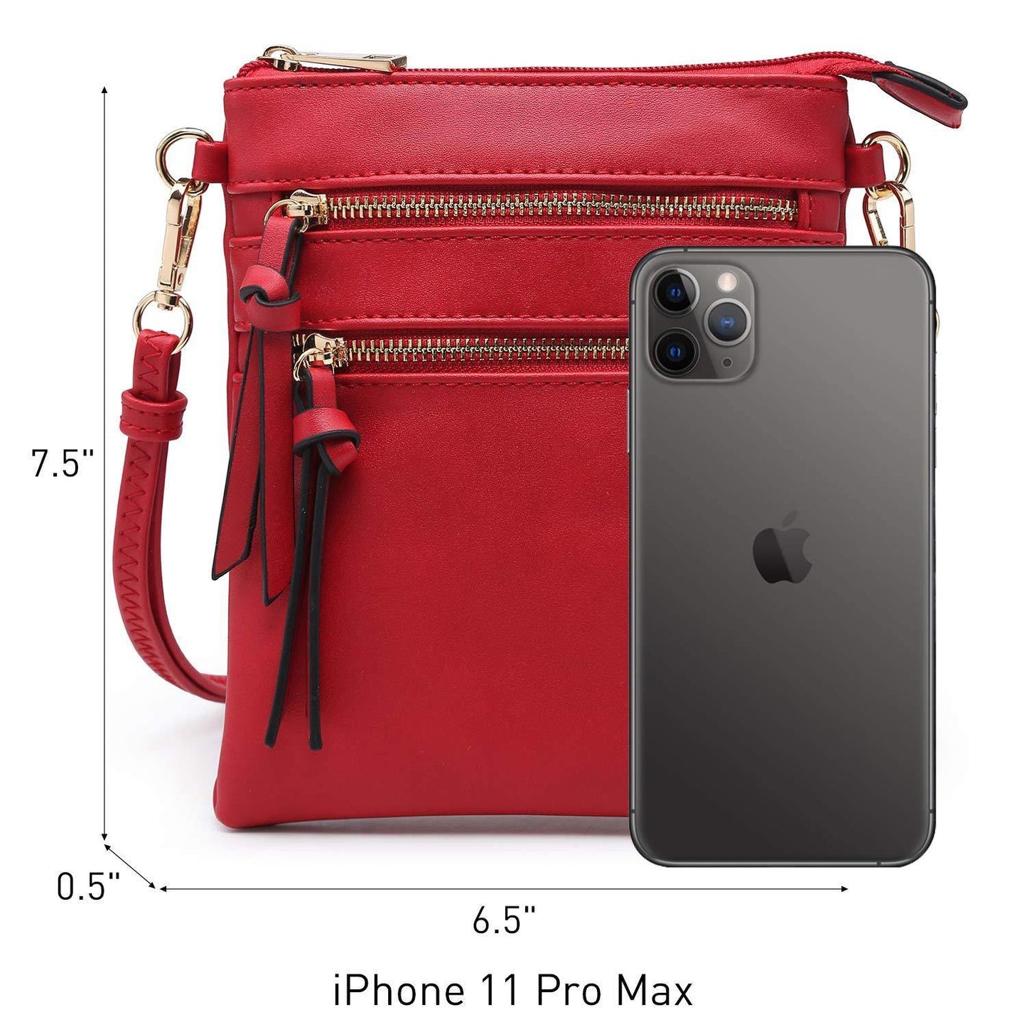 Lightweight Functional Multi Pocket Vegan Leather Shoulder Crossbody Bag l Dasein - Dasein Bags