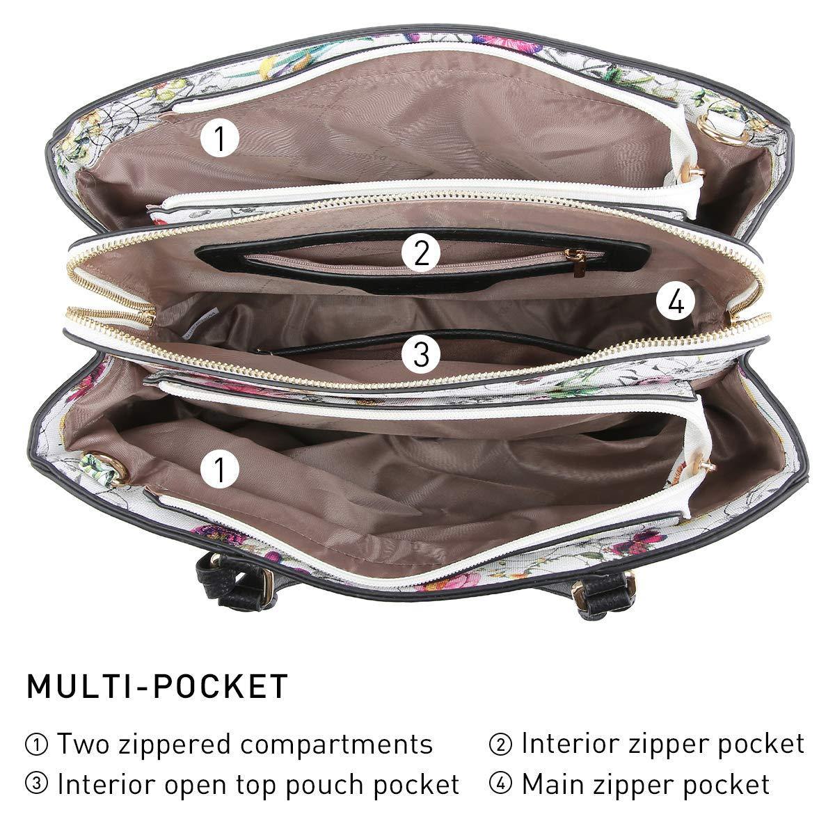 Padlock Two-Tone Satchel with Matching Wristlet - Dasein Bags