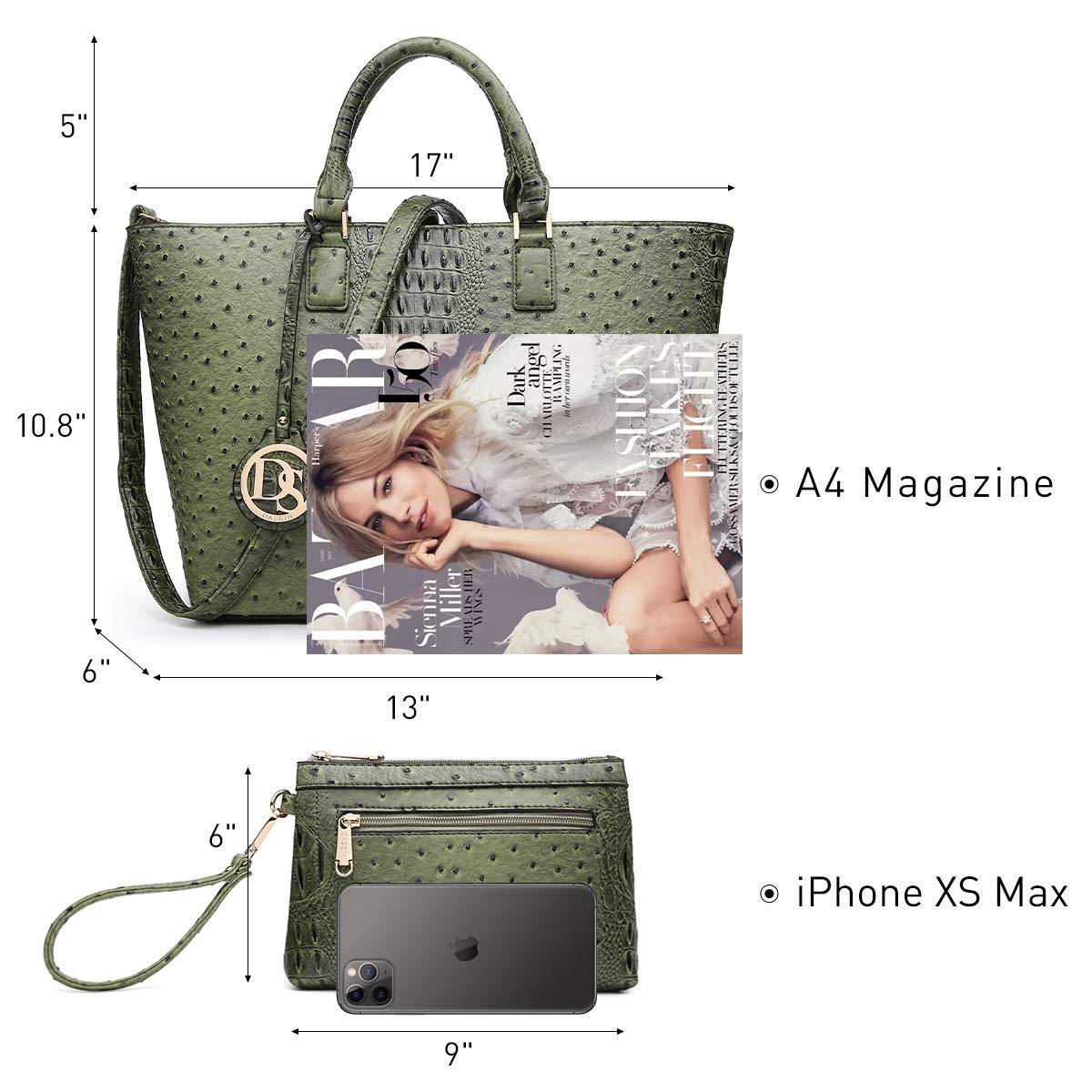 Fashion Embossed Pattern Tote with Matching Wallet - Dasein Bags