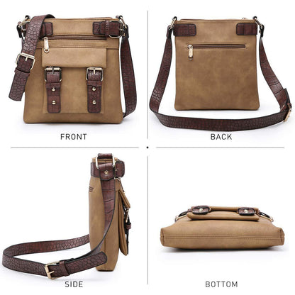 Leather Messenger Crossbody Bag - Dasein Bags