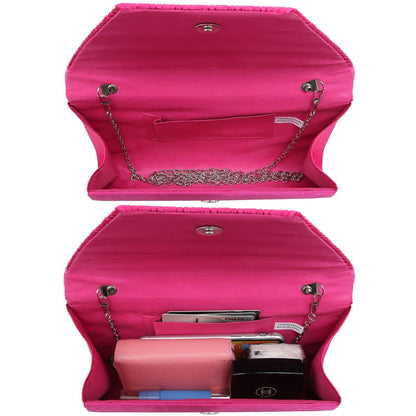 Women Glitter Rhinestone Wedding Evening Purse Envelope Clutch Dasein - Dasein Bags