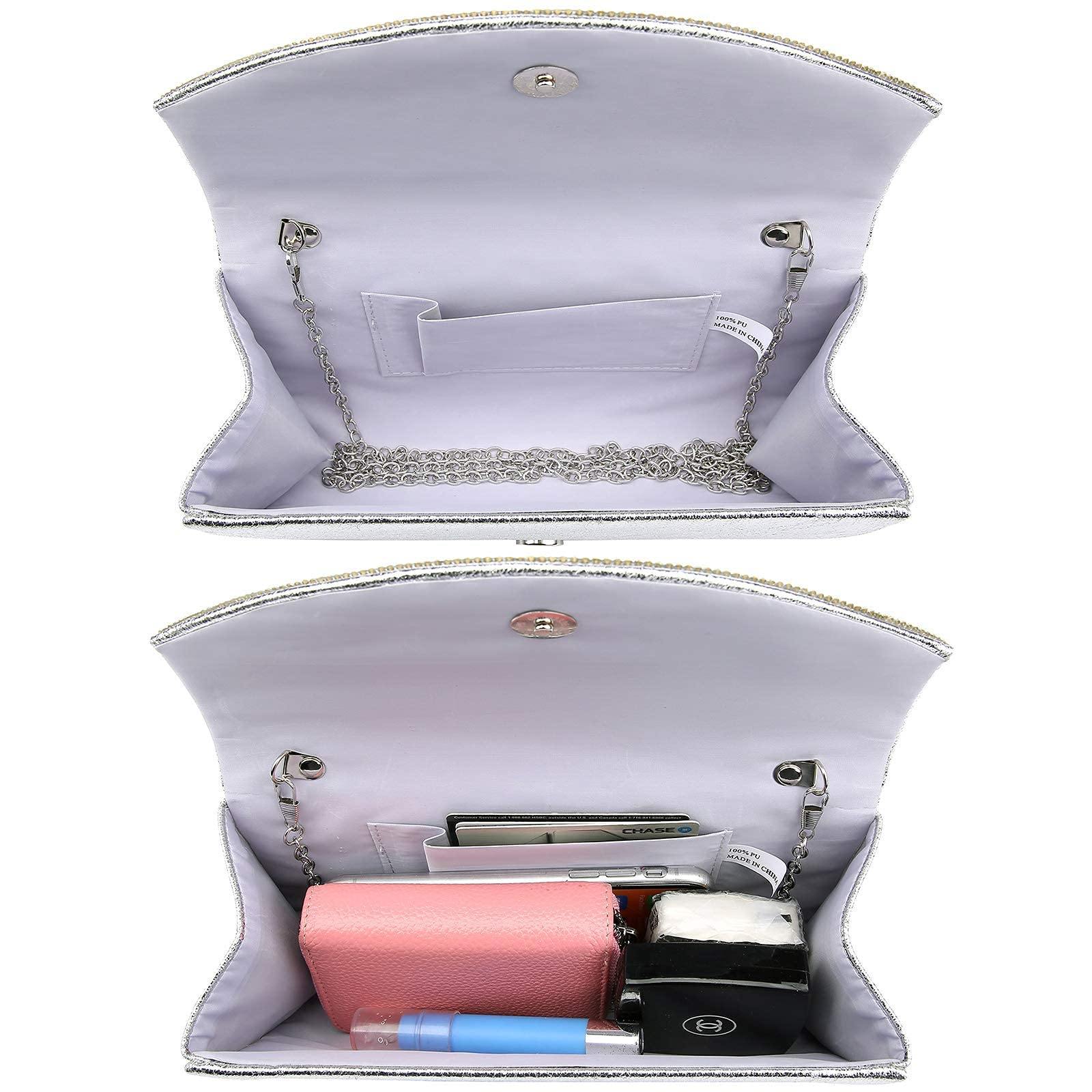 PU Leather Rhinestone Evening Bags Formal Wedding Party Purse Dasein - Dasein Bags