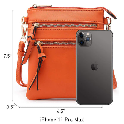 Lightweight Functional Multi Pocket Vegan Leather Shoulder Crossbody Bag l Dasein - Dasein Bags