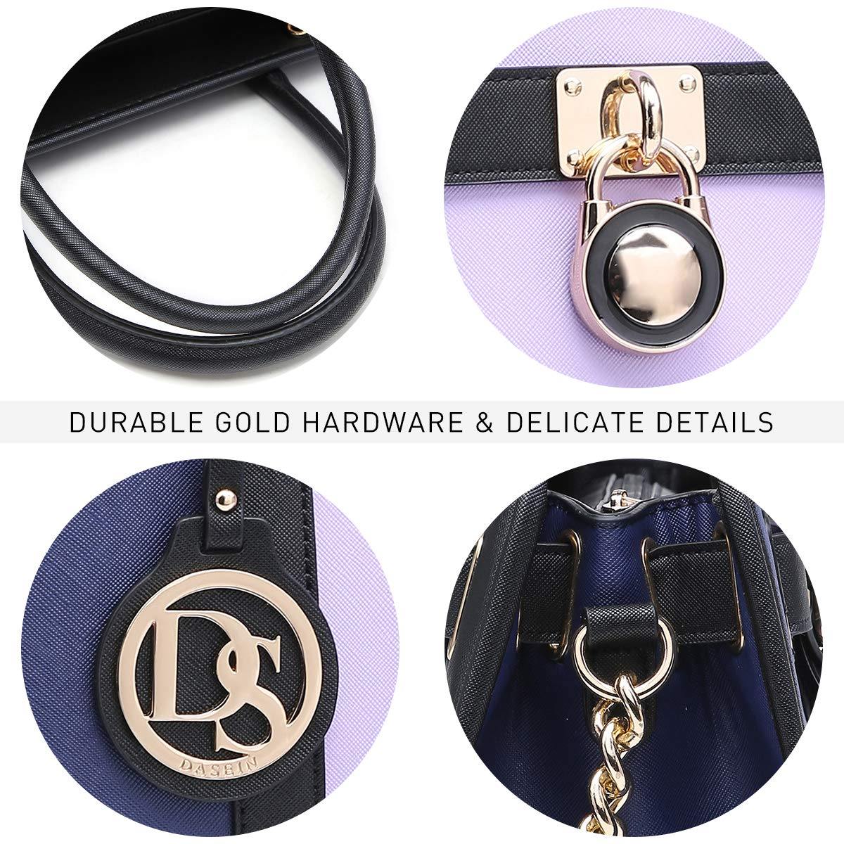 Two Tone Satchel Top Handle Bags Work Tote with Matching Wallet l Dasein - Dasein Bags