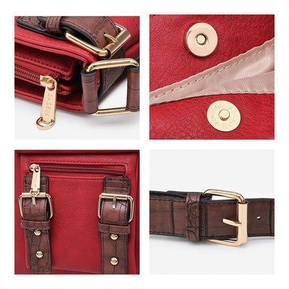 Leather Messenger Crossbody Bag - Dasein Bags